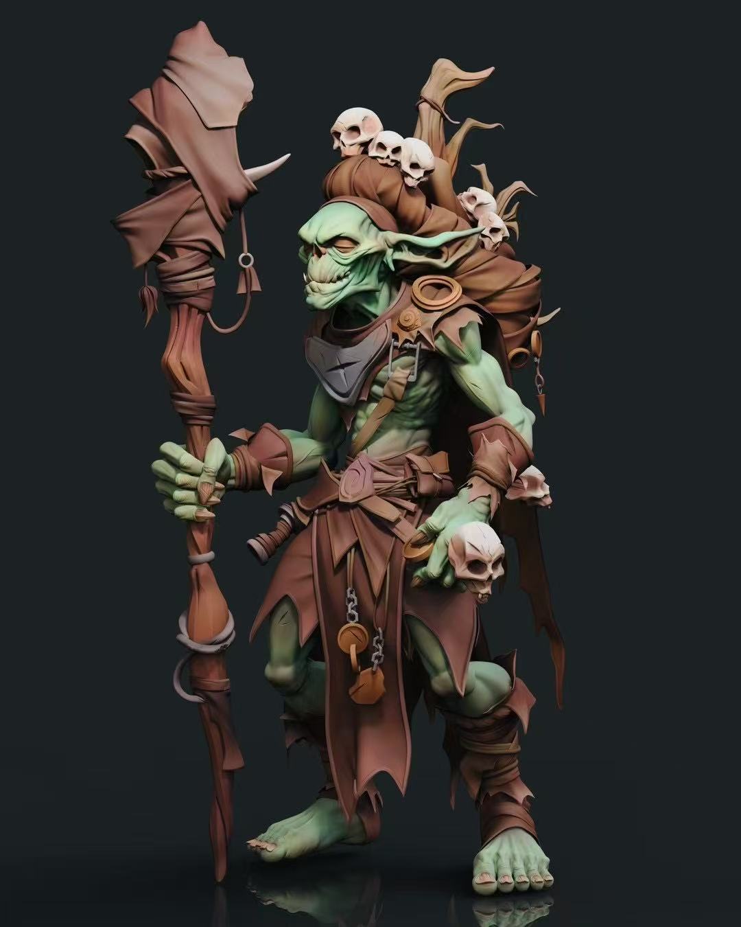 Goblin shaman character 3D model