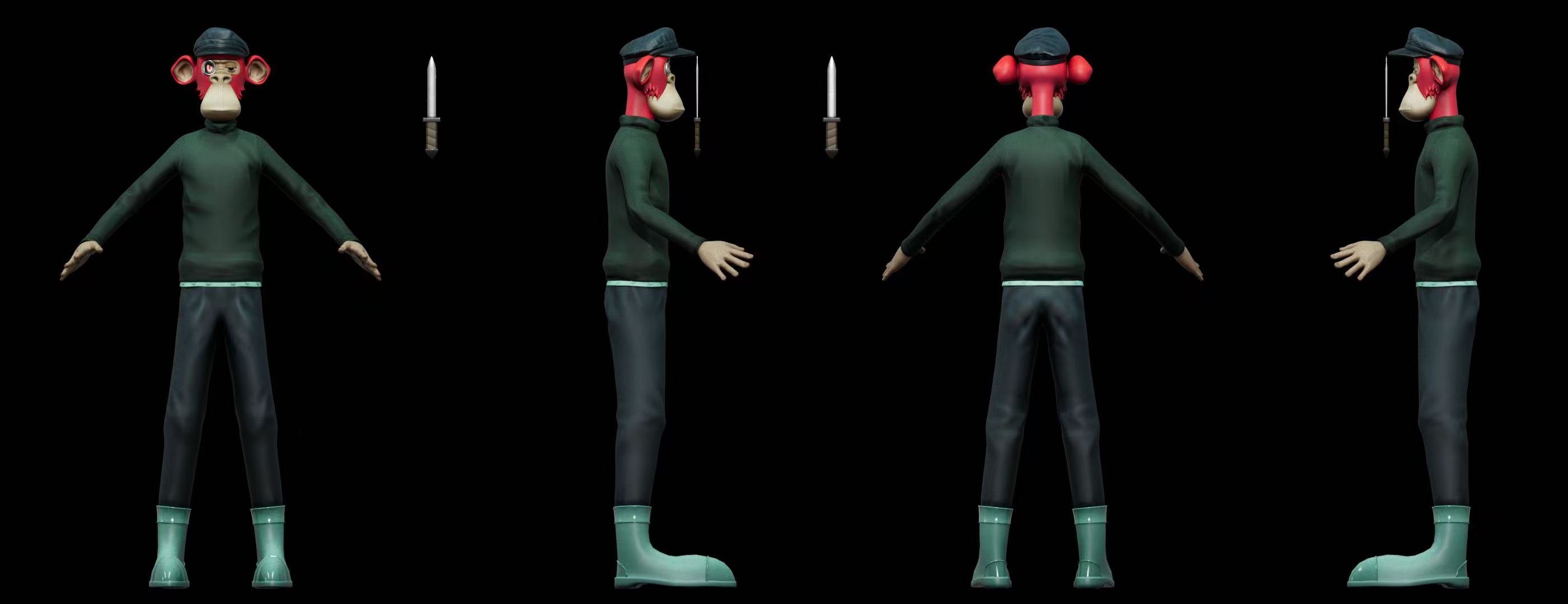 Monkey scout character 3D model