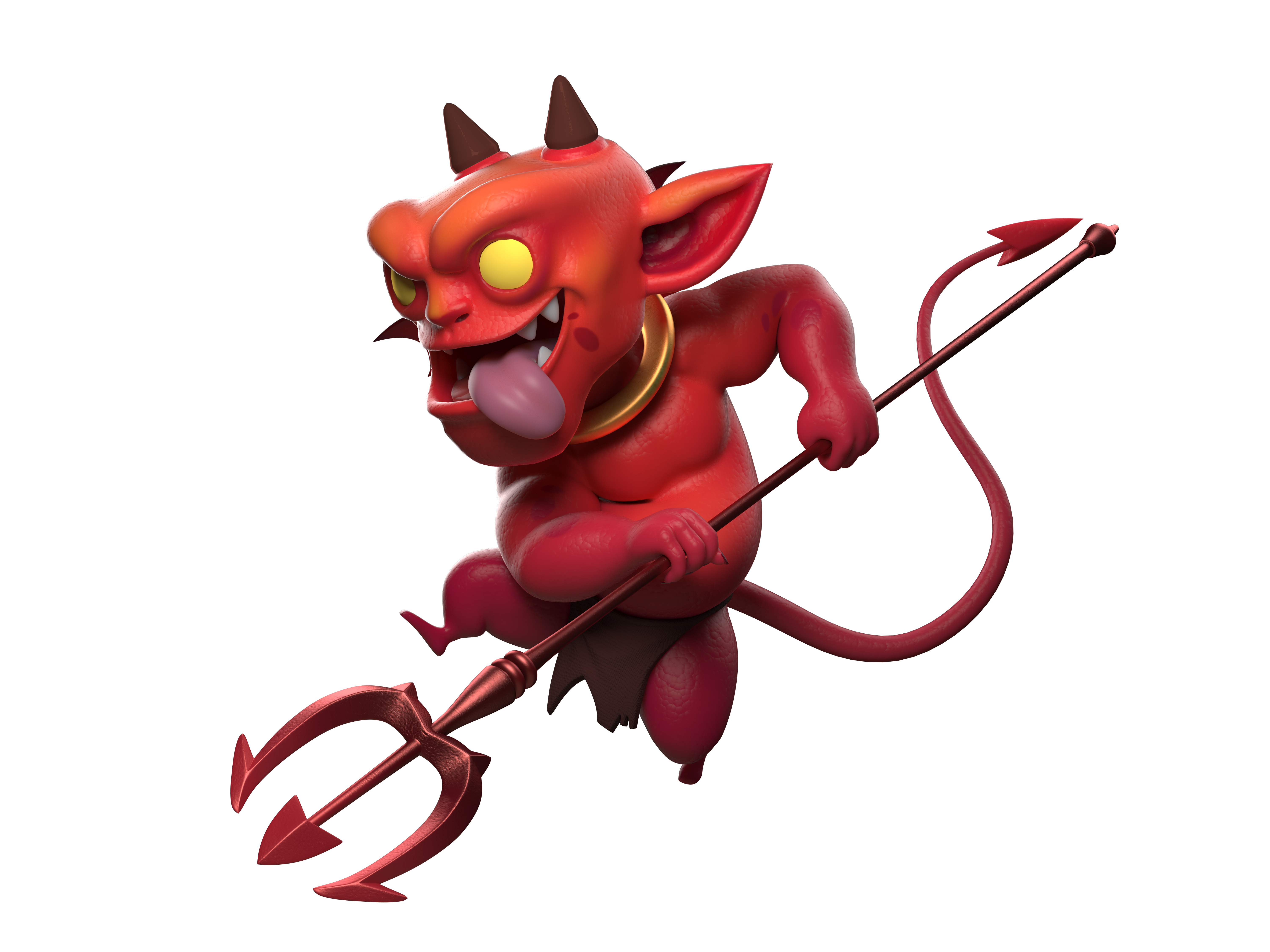 Stylized red imp 3D character model