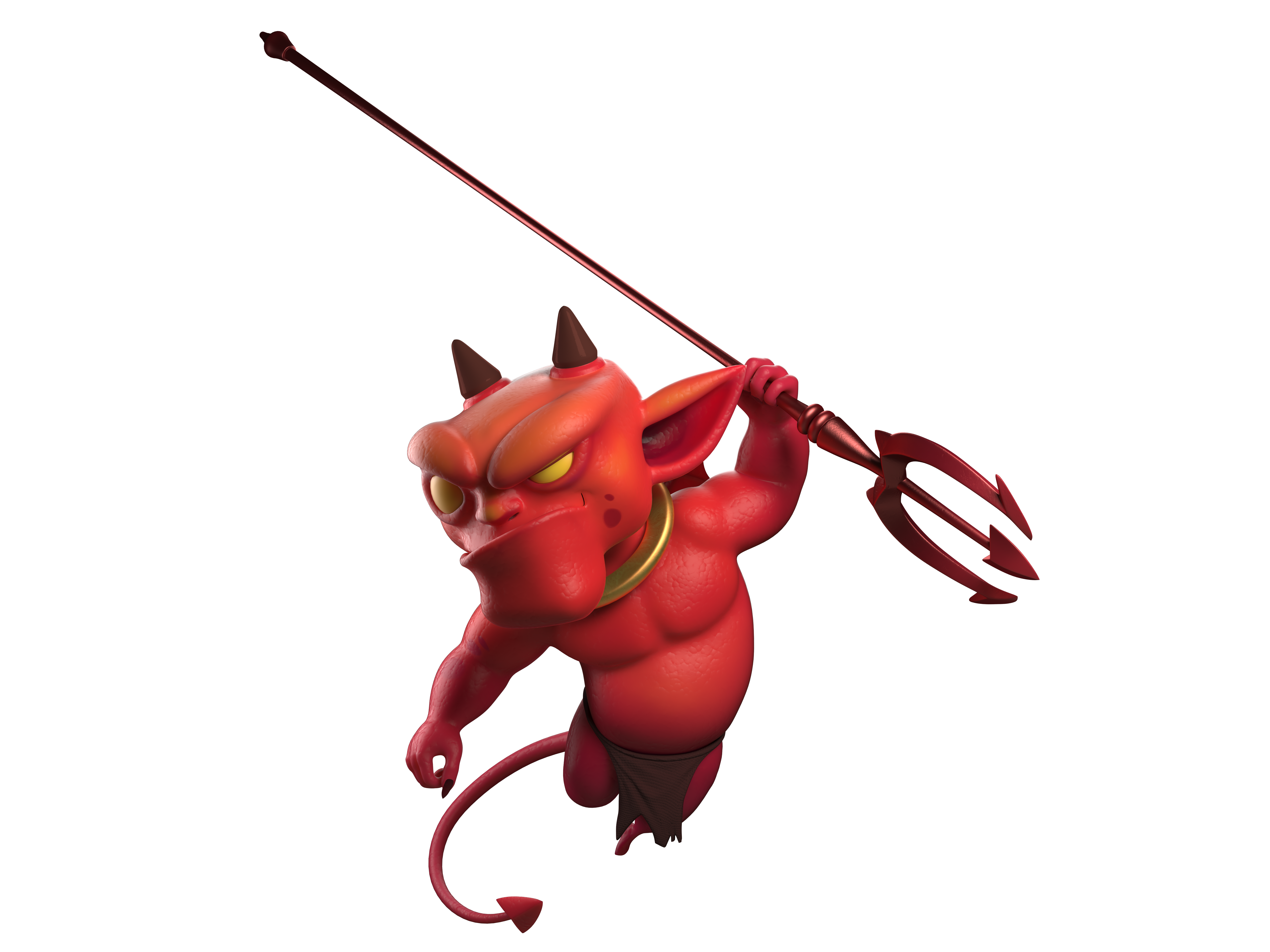 Stylized red imp 3D model alternate pose