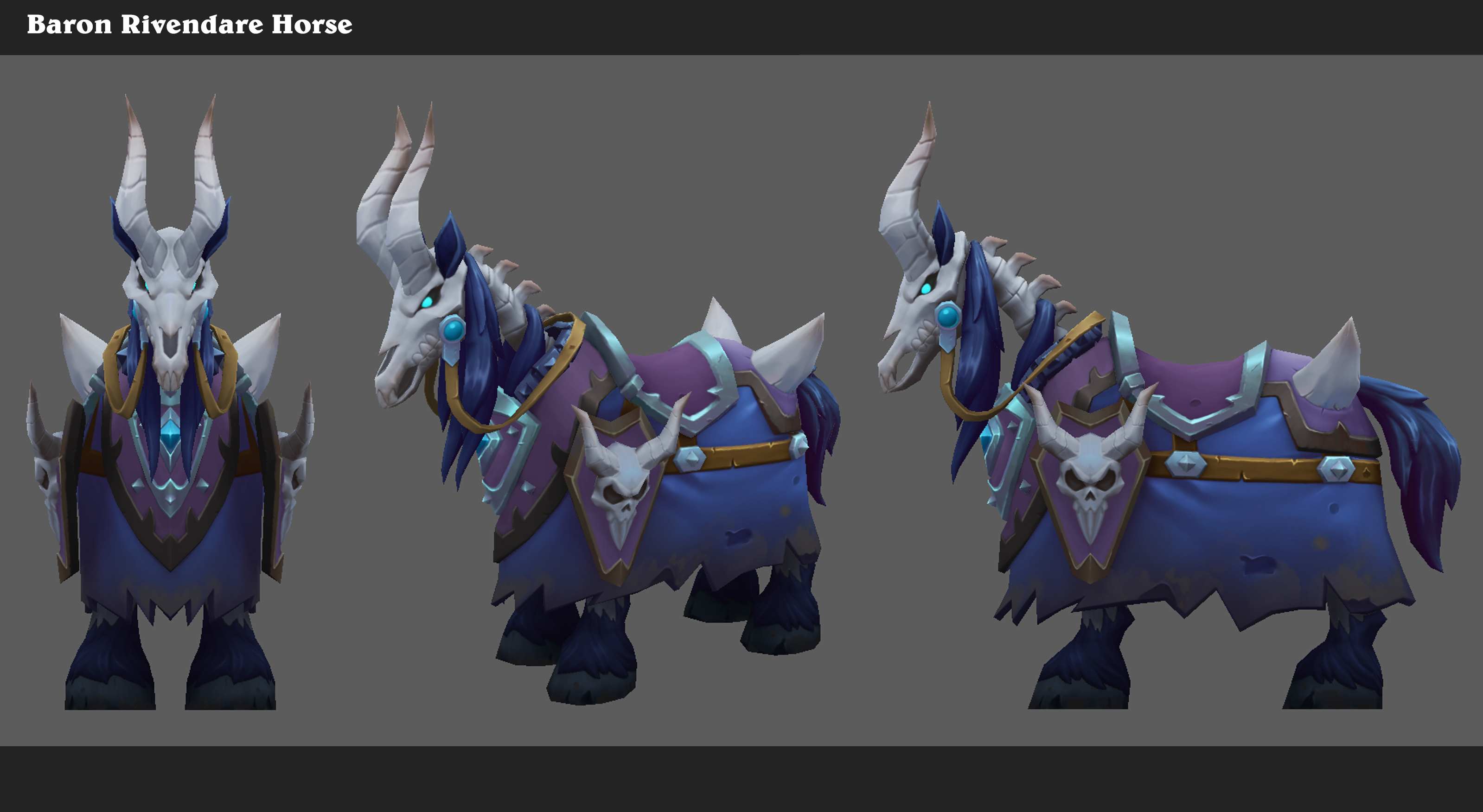 Skeletal horse mount 3D model