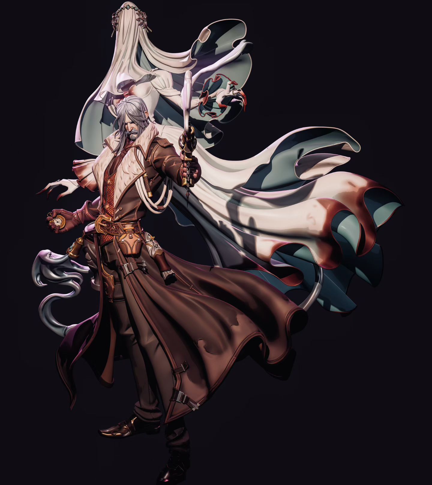 White mage hero 3D character model