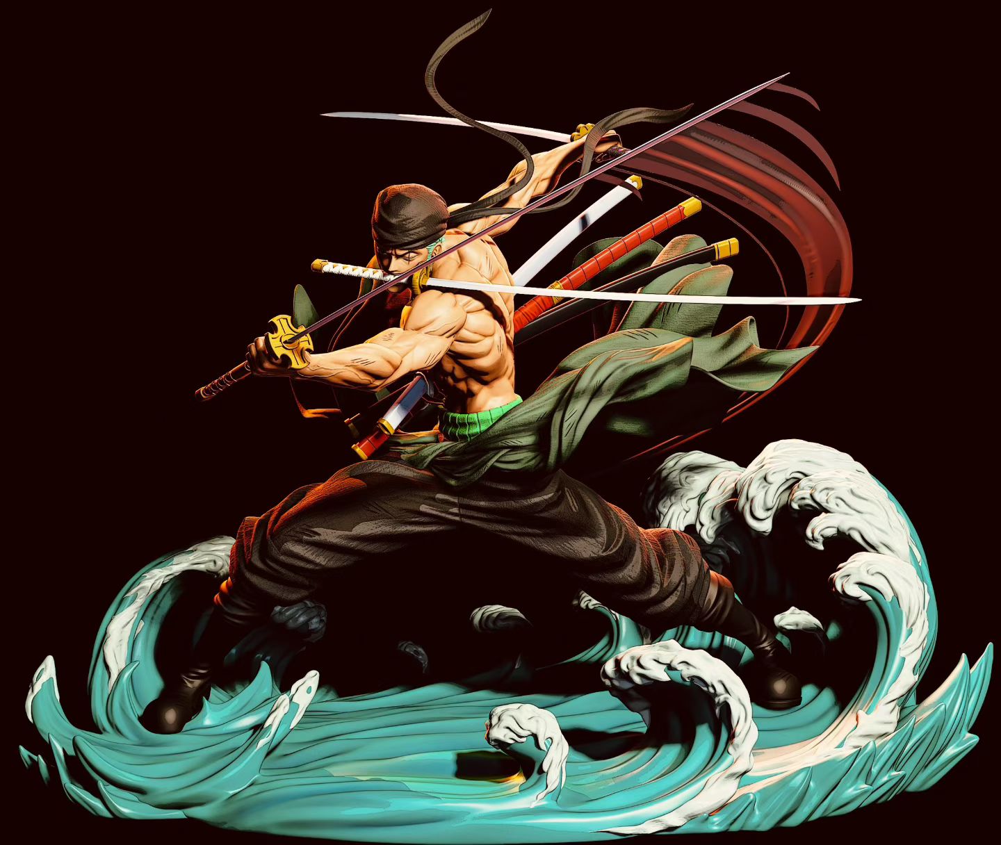 Triple-Blade Ronin alternate pose 3D render