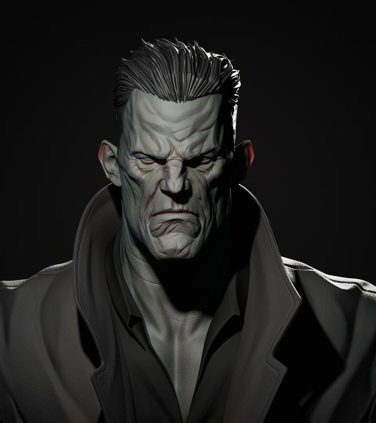 Rugged Hero character head 3D render