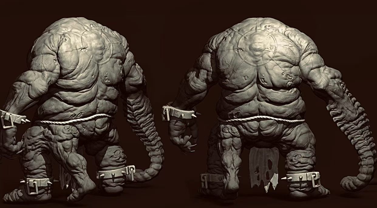 Chained Colossus 3D model turnaround