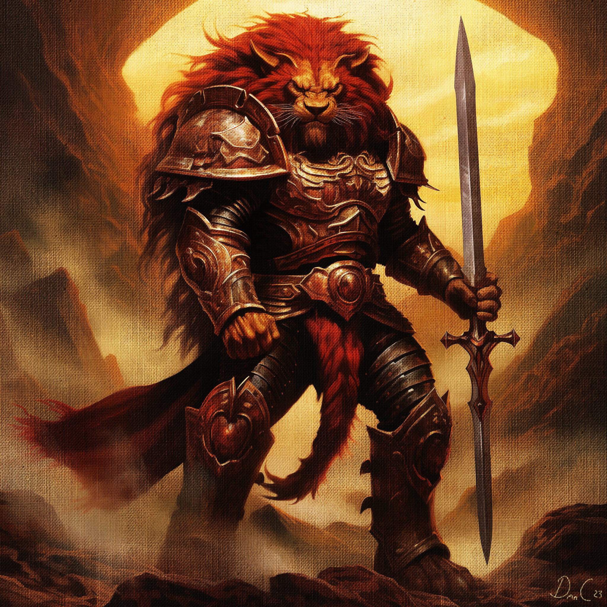 Lion knight concept artwork
